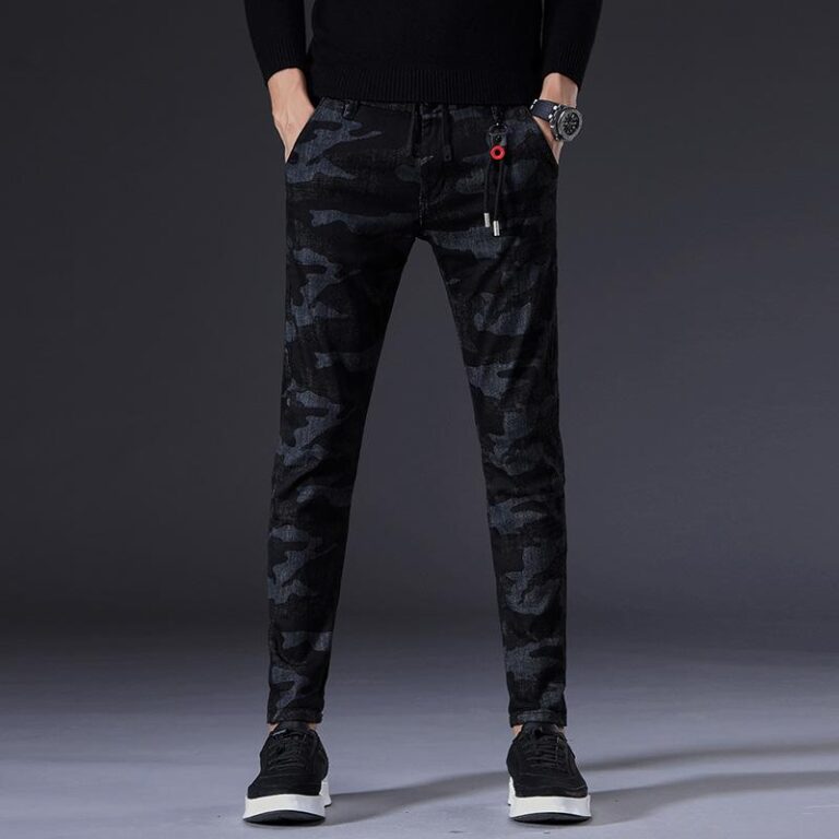 Black Textured Slim Fit Jogger Jeans For Men - Fashion Skinny Cotton Sweatpants Zipper with Pockets - Celino Corp.