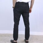 Black Slim Fit Jogger Jeans For Men - Fashion Skinny Cotton Sweatpants Zipper with Pockets - Image 3