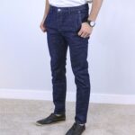 Navy Blue Slim Fit Jogger Jeans For Men - Fashion Skinny Cotton Sweatpants Zipper with Pockets - Image 2