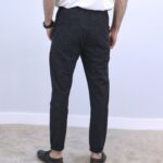 Floral Black Slim Fit Jogger Jeans For Men - Fashion Skinny Cotton Sweatpants Zipper with Pockets - Image 3