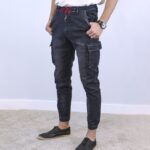 Slim Fit Jogger Jeans For Men - Fashion Skinny Cotton Sweatpants Zipper with Pockets - Image 2