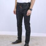 Dark Grey Slim Fit Jogger Jeans For Men - Fashion Skinny Cotton Sweatpants Zipper with Pockets - Celino Corp.
