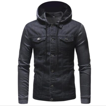 Grey Long Sleeve Winter Denim Jacket for Men - High Quality Detachable Outerwear Coat Jacket - Celino Corp.