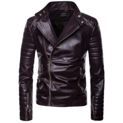 Dark Brown Long Sleeve Winter Jacket for Men - High Quality Biker Detachable Outerwear Coat Jacket - Celino Corp.