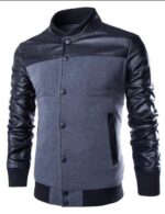 Grey & Black Long Sleeve Winter Cotton Jacket for Men - High Quality Bomber Detachable Outerwear - Celino Corp.