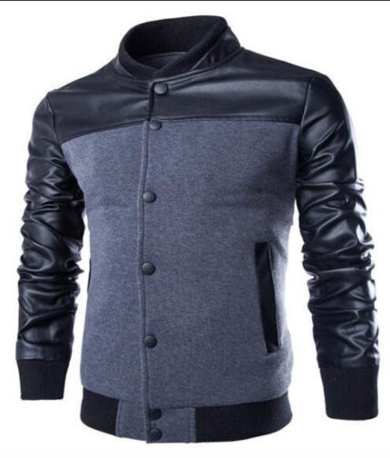 Grey & Black Long Sleeve Winter Cotton Jacket for Men - High Quality Bomber Detachable Outerwear - Celino Corp.