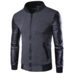 Grey Long Sleeve Waist Length Jacket for Men - High Quality Bomber Detachable Outerwear Coat Jacket - Celino Corp.