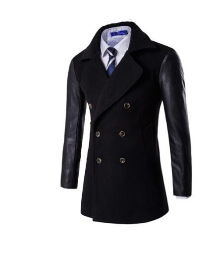 Black Long Sleeve Winter Cotton Jacket for Men - High Quality Trench Detachable Outerwear Coat - Celino Corp.