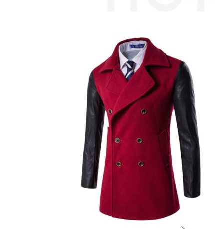 Red Winter Long Sleeve Winter Cotton Jacket for Men - High Quality Trench Detachable Outerwear - Celino Corp.