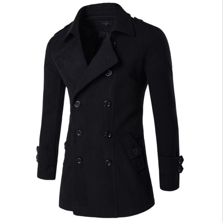 Black Long Sleeve Winter Cotton Jacket for Men - High Quality Trench Detachable Outerwear Coat - Celino Corp.