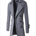 Light Grey Long Sleeve Winter Cotton Jacket for Men - High Quality Trench Detachable Outerwear - Celino Corp.