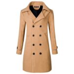 Tan Long Sleeve Winter Cotton Jacket for Men - High Quality Trench Detachable Outerwear Coat Jacket - Celino Corp.