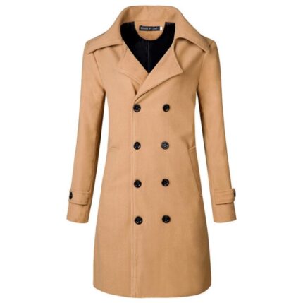 Tan Long Sleeve Winter Cotton Jacket for Men - High Quality Trench Detachable Outerwear Coat Jacket - Celino Corp.