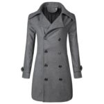 Grey Long Sleeve Winter Cotton Jacket for Men - High Quality Trench Detachable Outerwear Coat Jacket - Celino Corp.