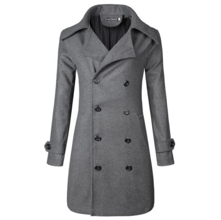 Grey Long Sleeve Winter Cotton Jacket for Men - High Quality Trench Detachable Outerwear Coat Jacket - Celino Corp.