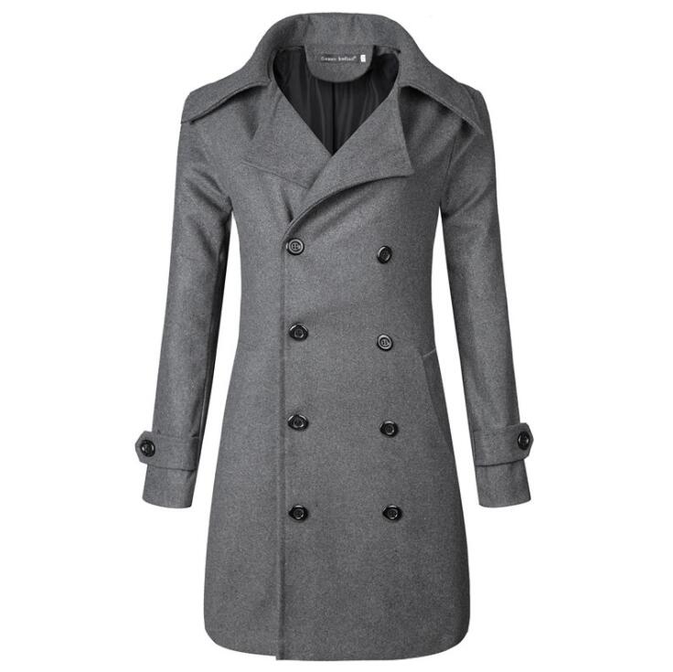 Grey Long Sleeve Winter Cotton Jacket for Men - High Quality Trench Detachable Outerwear Coat Jacket - Celino Corp.