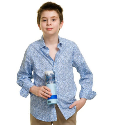 Celino Boy's Long Sleeve Tops Blue Dress Shirts for Casual Made in Europe