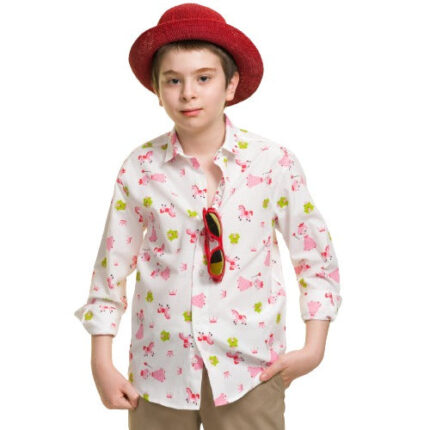 Multicolor Unicorn Doll Boys Floral Hawaiian Shirts - Tropical Long Sleeve Shirts for Casual Look - Celino Corp.