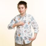 Multicolor Toy Shapes Boys Floral Hawaiian Shirts - Tropical Long Sleeve Shirts for Casual Look - Celino Corp.
