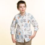 Multicolor Toy Shapes Boys Floral Hawaiian Shirts - Tropical Long Sleeve Shirts for Casual Look - Celino Corp.