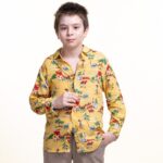 Yellow Village Textured Boys Floral Hawaiian Shirts - Tropical Long Sleeve Shirts for Casual Look - Celino Corp.