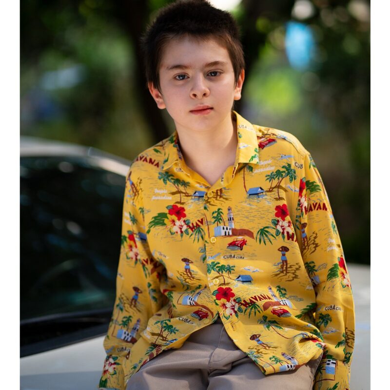 Yellow Village Textured Boys Floral Hawaiian Shirts - Tropical Long Sleeve Shirts for Casual Look - Celino Corp.