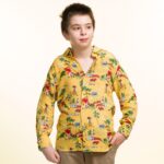 Yellow Village Textured Boys Floral Hawaiian Shirts - Tropical Long Sleeve Shirts for Casual Look - Celino Corp.