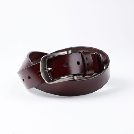 Brown Anti Scratch Mens Stainless Steel Designer Buckle Belt - Perfect Leather Dress Belt