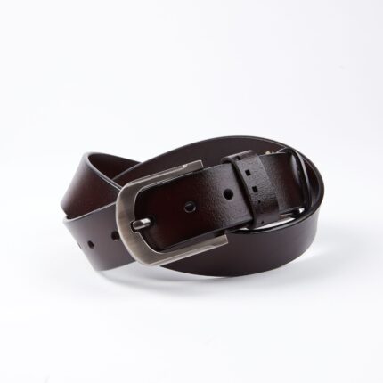 Brown Anti Scratch Mens Stainless Steel Designer Buckle Belt - Perfect Leather Dress Belt - Celino Corp.