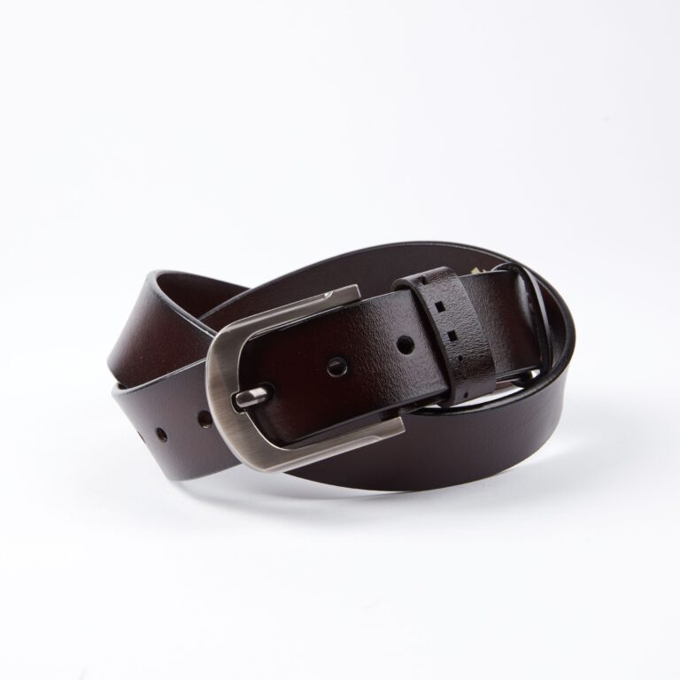 Brown Anti Scratch Mens Stainless Steel Designer Buckle Belt - Perfect Leather Dress Belt - Celino Corp.
