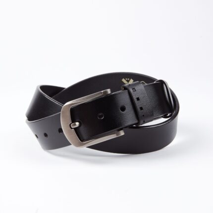 Black Anti Scratch Mens Stainless Steel Designer Buckle Belt - Perfect Leather Dress Belt