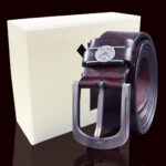 Anti Scratch Mens Stainless Steel Designer Buckle Belt - Perfect Leather Dress Belt
