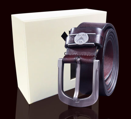 Anti Scratch Mens Stainless Steel Designer Buckle Belt - Perfect Leather Dress Belt