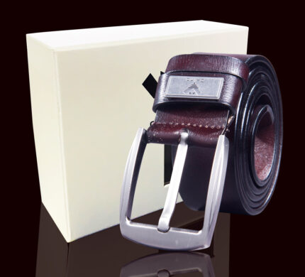 Brown Anti Scratch Mens Stainless Steel Designer Buckle Belt - Perfect Leather Dress Belt - Celino Corp.