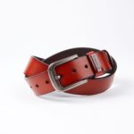 Brown Anti Scratch Mens Stainless Steel Designer Buckle Belt - Perfect Leather Dress Belt