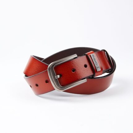 Brown Anti Scratch Mens Stainless Steel Designer Buckle Belt - Perfect Leather Dress Belt
