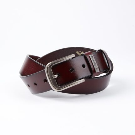 Black Anti Scratch Mens Stainless Steel Designer Buckle Belt - Perfect Leather Dress Belt - Celino Corp.