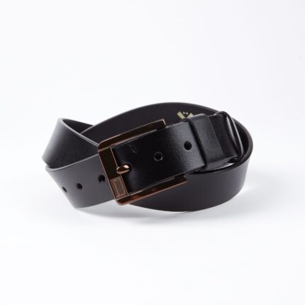 Black Anti Scratch Mens Stainless Steel Designer Buckle Belt - Perfect Leather Dress Belt