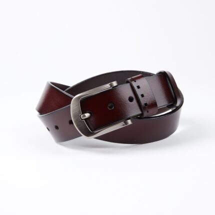 Black Anti Scratch Mens Stainless Steel Designer Buckle Belt - Perfect Leather Dress Belt