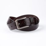 Brown Anti Scratch Mens Stainless Steel Designer Buckle Belt - Perfect Leather Dress Belt