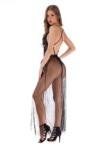 Black Transparent Womens 2 Piece Sexy Lace Corset Lingerie Set - Push Up Sexy Bustier with G-String - Image 2