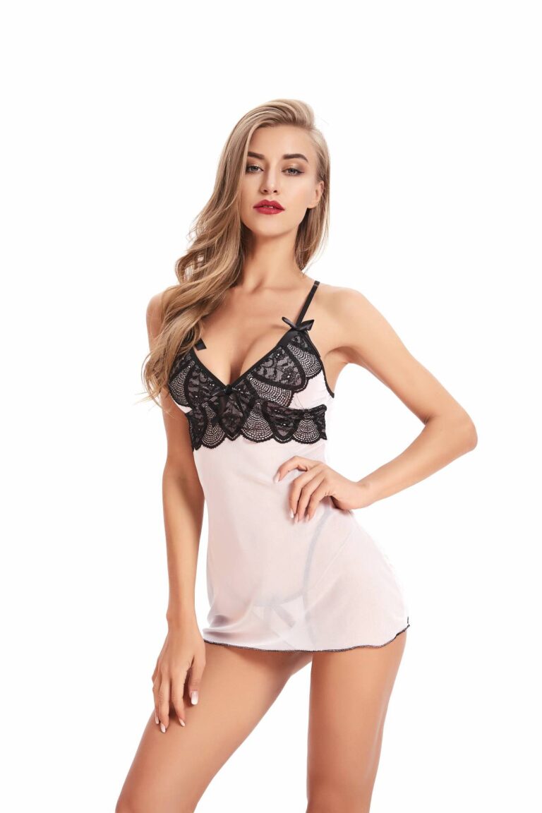 Red Sheer Womens Hot Lace Babydolls Sets - Low Cut Chemise Lingerie Set Sleepwear for Women - Celino Corp.