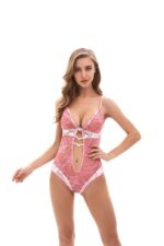 Black See-Through 1 Piece Womens Dress Lace Fishnet Teddies - Sleepwear Lingerie Bodysuits