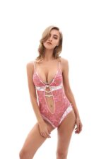 Black See-Through 1 Piece Womens Dress Lace Fishnet Teddies - Sleepwear Lingerie Bodysuits - Image 2