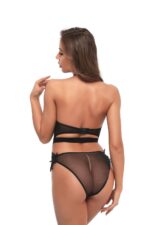 Black 1 Piece Womens Dress Lace Fishnet Teddies - Sleepwear Lingerie Bodysuits with G-String - Image 3