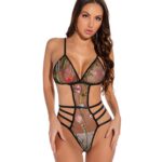 1 Piece Womens Dress Lace Fishnet Teddies - Sleepwear Lingerie Bodysuits with G-String - Celino Corp.