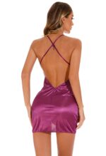 Purple Women's Elegantly Embroidered - Sleepwear Lingerie Bodysuits with G-String - Image 6