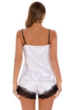 White Women's Elegantly Embroidered - Sleepwear Lingerie Bodysuits with G-String - Celino Corp.