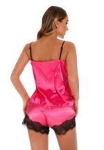 Rose Red Women's Elegantly Embroidered - Sleepwear Lingerie Bodysuits with G-String - Image 2