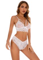 White Women's Elegantly Embroidered - Sleepwear Lingerie Bodysuits with G-String - Image 5